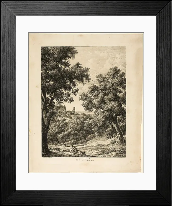 Framed Print : A Tivoli, from Malerisch Radierte Prospekte aus Italien, 1794. Creator: Johann Christian Reinhart Framed Print : A Tivoli, from Malerisch Radierte Prospekte aus Italien, 1794. Creator: Johann Christian Reinhart