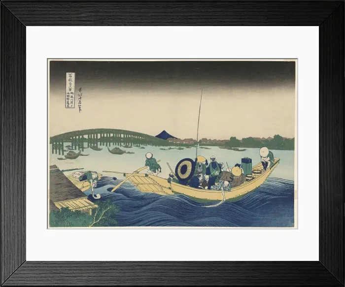 Framed Print : Fuji from Ommayagashi with Twilight over Ryogoku Bridge (Ommayagashi yori ryogokubas... c. 1830 / 33. Creator: Hokusai) Framed Print : Fuji from Ommayagashi with Twilight over Ryogoku Bridge (Ommayagashi yori ryogokubas... c. 1830 / 33. Creator: Hokusai)