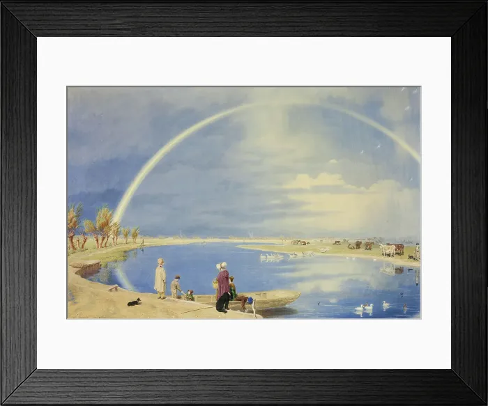Framed Print : An April Shower: A View from Binsey Ferry Near Oxford, Looking Towards Port... 1842. Creator: William Turner Framed Print : An April Shower: A View from Binsey Ferry Near Oxford, Looking Towards Port... 1842. Creator: William Turner