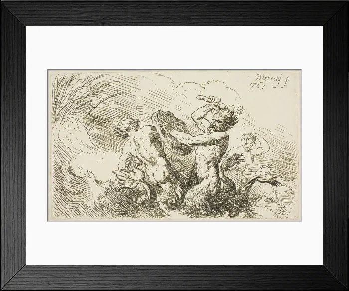 Framed Print : Battle of the Tritons, 1763. Creator: Christian Wilhelm Ernst Dietrich Framed Print : Battle of the Tritons, 1763. Creator: Christian Wilhelm Ernst Dietrich