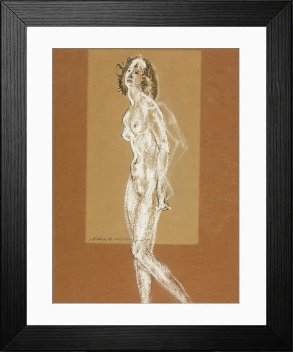 Framed Print : Standing Female Nude, 1882 / 93. Creator: Arthur Davies Framed Print : Standing Female Nude, 1882 / 93. Creator: Arthur Davies