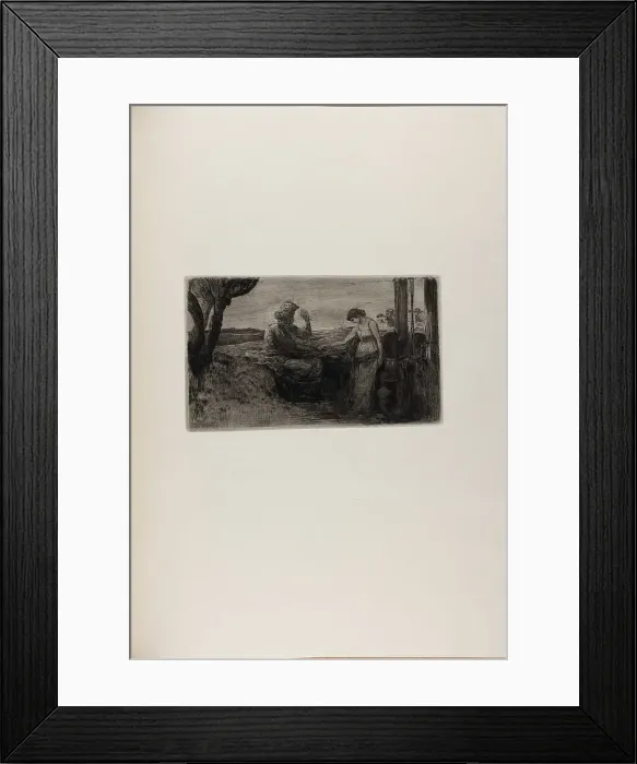 Framed Print : Christ and the Samaritan Woman, from A Life, 1884. Creator: Max Klinger Framed Print : Christ and the Samaritan Woman, from A Life, 1884. Creator: Max Klinger