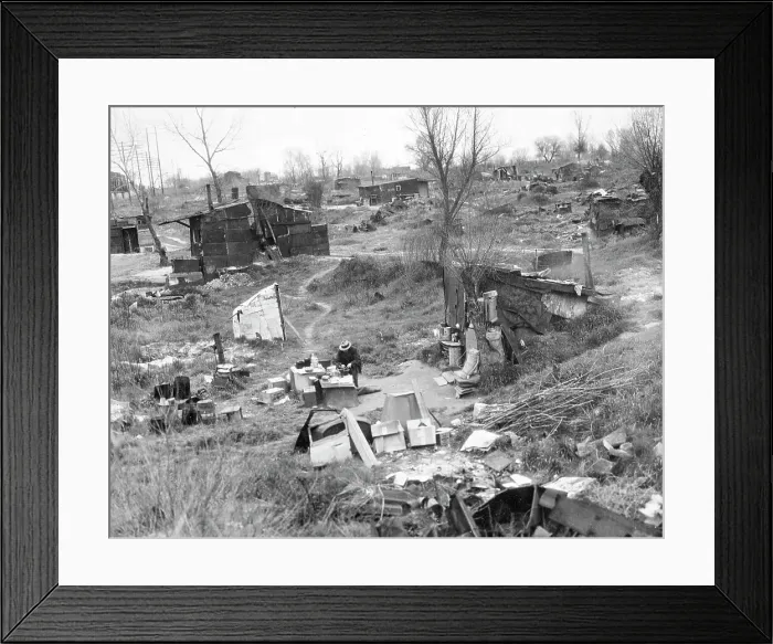 Framed Print : Migrant workers camp, outskirts of Marysville, California, 1935. Creator: Dorothea Lange Framed Print : Migrant workers camp, outskirts of Marysville, California, 1935. Creator: Dorothea Lange