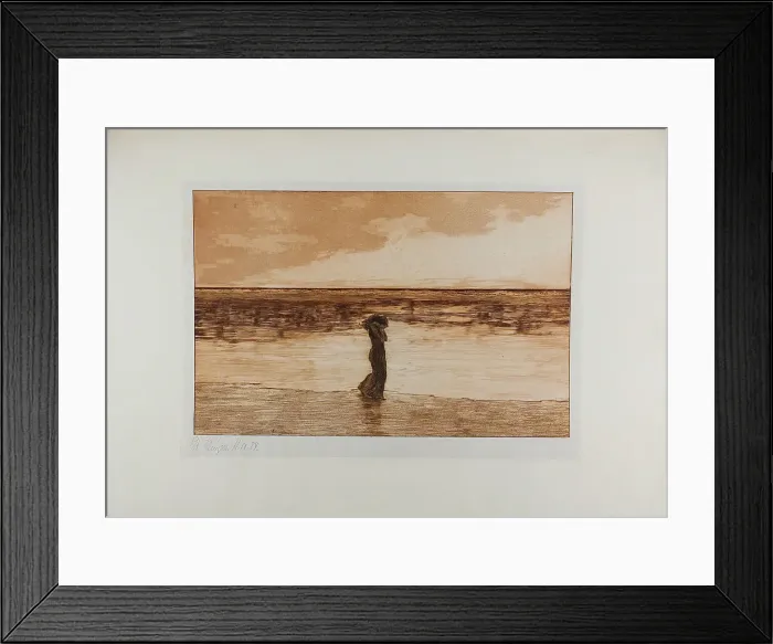 Framed Print : Abandoned, plate five from A Life, 1884. Creator: Max Klinger Framed Print : Abandoned, plate five from A Life, 1884. Creator: Max Klinger