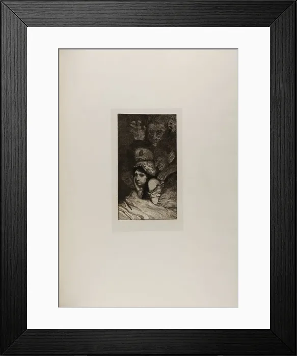Framed Print : Dreams, plate three from A Life, 1884. Creator: Max Klinger Framed Print : Dreams, plate three from A Life, 1884. Creator: Max Klinger
