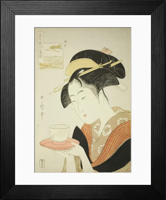 Framed Print : Appearing Again: Naniwaya Okita, from the series Renowned Beauties Likened to the Six... c1795 / 96. Creator: Kitagawa Utamaro. Appearing Again: Naniwaya Okita, from the series Renowned Beauties Likened to the Six... c1795 / 96 Framed Print : Appearing Again: Naniwaya Okita, from the series Renowned Beauties Likened to the Six... c1795 / 96. Creator: Kitagawa Utamaro. Appearing Again: Naniwaya Okita, from the series Renowned Beauties Likened to the Six... c1795 / 96