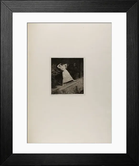 Framed Print : Into the Gutter!, plate ten from A Life, 1884. Creator: Max Klinger Framed Print : Into the Gutter!, plate ten from A Life, 1884. Creator: Max Klinger
