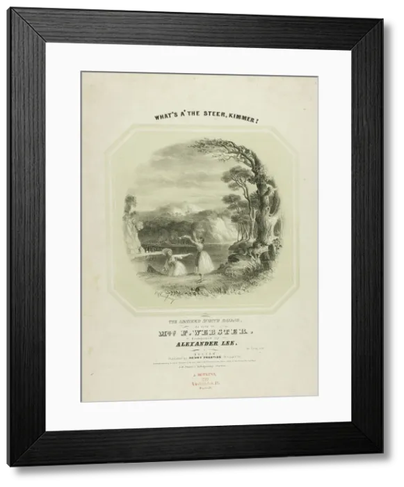 Framed Print : What's A The Steer, Kimmer!, 1840. Creator: Benjamin Champney Framed Print : What's A The Steer, Kimmer!, 1840. Creator: Benjamin Champney