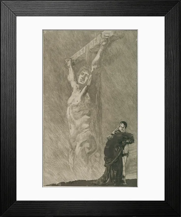 Framed Print : Suffer!, plate fourteen from A Life, 1884. Creator: Max Klinger Framed Print : Suffer!, plate fourteen from A Life, 1884. Creator: Max Klinger