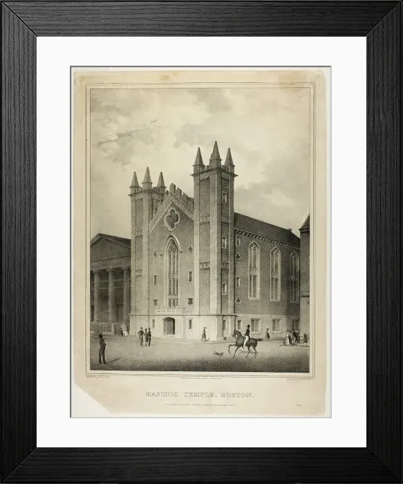 Framed Print : Masonic Temple, Boston, 1832. Creator: Benjamin F Nutting Framed Print : Masonic Temple, Boston, 1832. Creator: Benjamin F Nutting