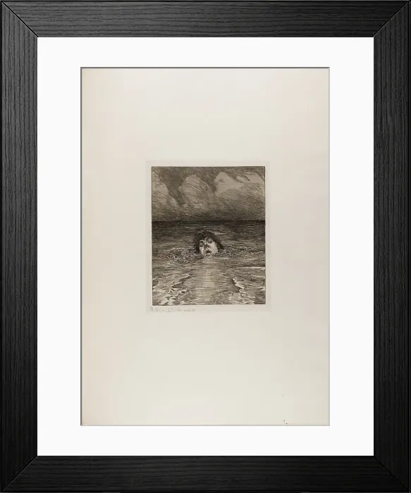 Framed Print : Downfall, plate twelve from A Life, 1884. Creator: Max Klinger