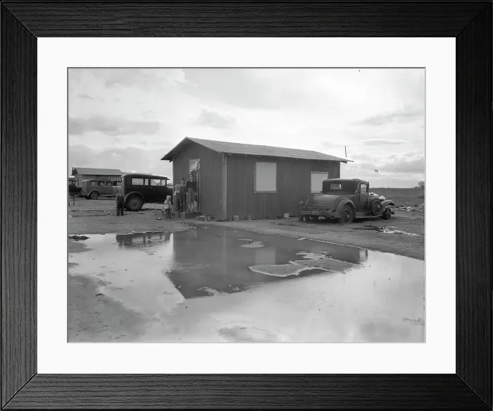Framed Print : Shack in Little Oklahoma, California, 1936. Creator: Dorothea Lange. Shack in Little Oklahoma, California, 1936. Creator: Dorothea Lange Framed Print : Shack in Little Oklahoma, California, 1936. Creator: Dorothea Lange. Shack in Little Oklahoma, California, 1936. Creator: Dorothea Lange