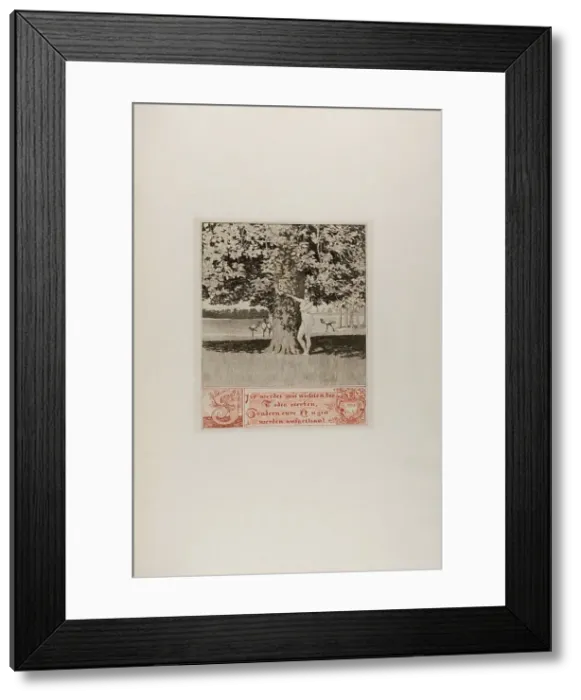 Framed Print : Preface I, plate one from A Life, 1884. Creator: Max Klinger Framed Print : Preface I, plate one from A Life, 1884. Creator: Max Klinger