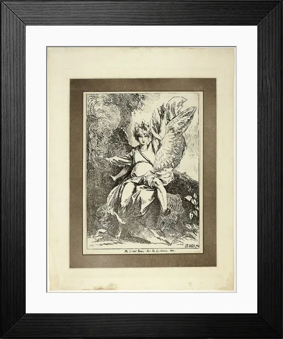 Framed Print : Angel of the Resurrection, from the first issue of Specimens of Polyautography, 1801, pub 1803. Creator: Benjamin West Framed Print : Angel of the Resurrection, from the first issue of Specimens of Polyautography, 1801, pub 1803. Creator: Benjamin West