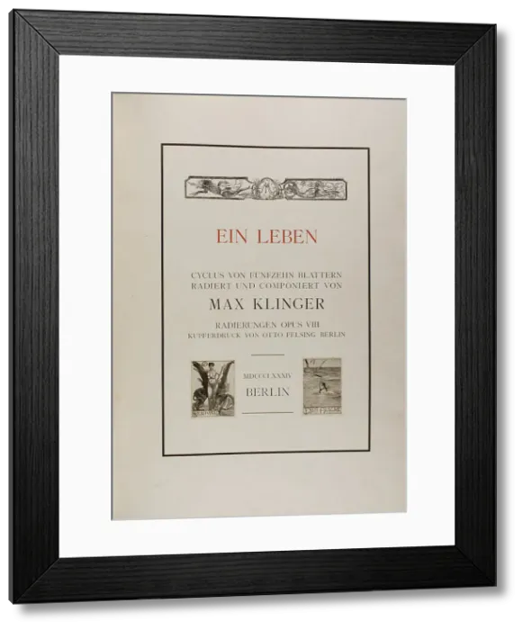 Framed Print : Title Page: A Life, 1884. Creator: Max Klinger Framed Print : Title Page: A Life, 1884. Creator: Max Klinger