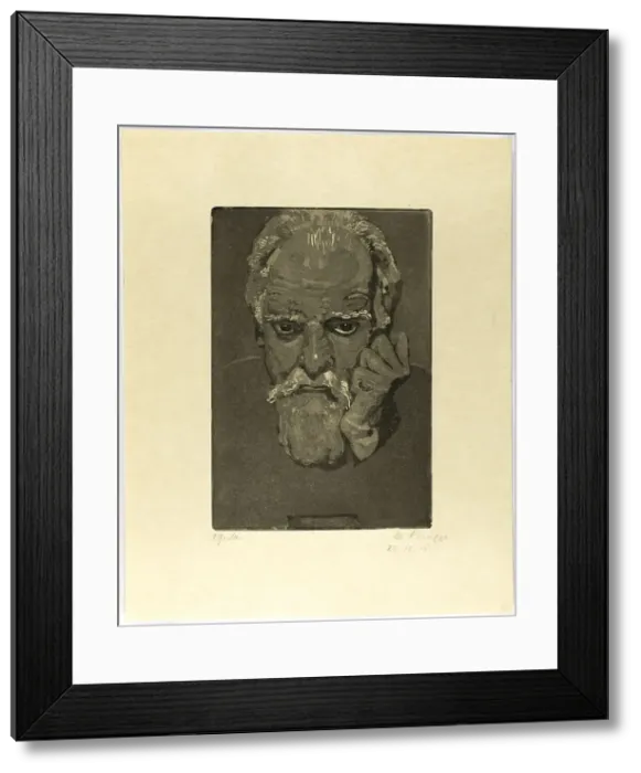 Framed Print : Self-Portrait with Fist to Face, 1918. Creator: Max Klinger Framed Print : Self-Portrait with Fist to Face, 1918. Creator: Max Klinger