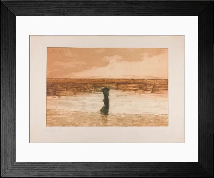Framed Print : Abandoned, plate five from A Life, 1884. Creator: Max Klinger Framed Print : Abandoned, plate five from A Life, 1884. Creator: Max Klinger