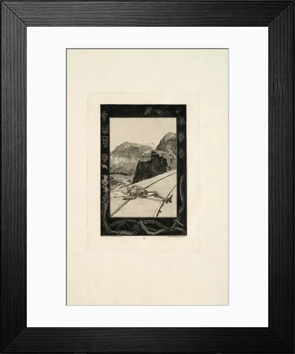 Framed Print : On the Rails, plate eight from On Death, Part I, 1889. Creator: Max Klinger Framed Print : On the Rails, plate eight from On Death, Part I, 1889. Creator: Max Klinger