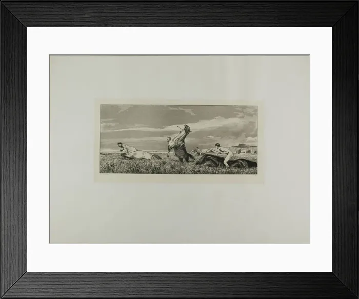 Framed Print : Pursued Centaur, plate three from Intermezzos, 1881. Creator: Max Klinger Framed Print : Pursued Centaur, plate three from Intermezzos, 1881. Creator: Max Klinger