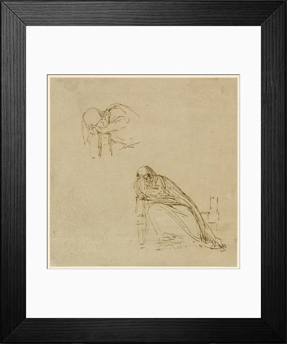 Framed Print : Two Sketches of a Weeping Woman, n.d. Creator: Benjamin West Framed Print : Two Sketches of a Weeping Woman, n.d. Creator: Benjamin West