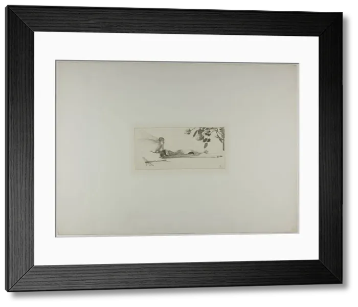 Framed Print : Cupid, plate ten from A Glove, 1881. Creator: Max Klinger Framed Print : Cupid, plate ten from A Glove, 1881. Creator: Max Klinger