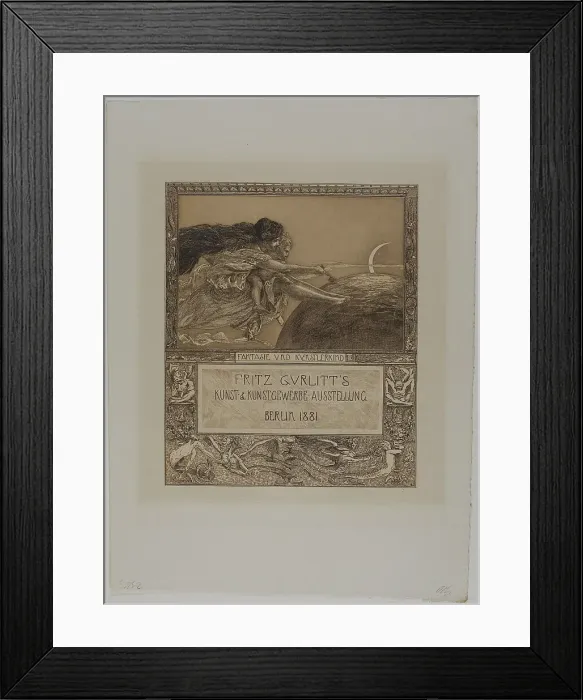 Framed Print : Card for the Gurlitt Exhibition: Imagination and the Child Artist, 1881. Creator: Max Klinger Framed Print : Card for the Gurlitt Exhibition: Imagination and the Child Artist, 1881. Creator: Max Klinger