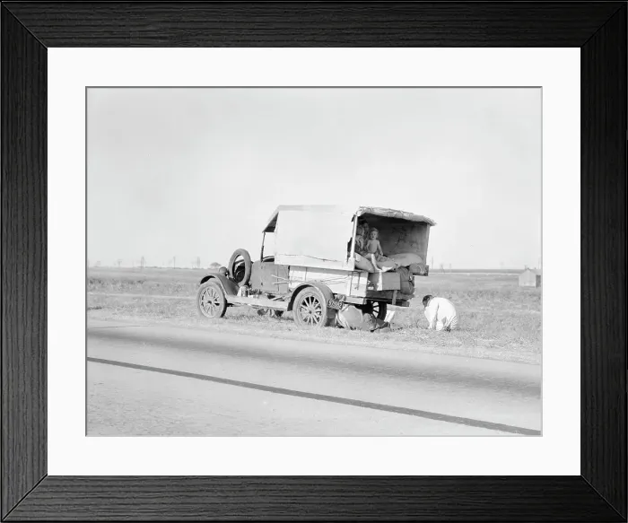 Framed Print : Family between Dallas and Austin, Texas, 1936. Creator: Dorothea Lange Framed Print : Family between Dallas and Austin, Texas, 1936. Creator: Dorothea Lange