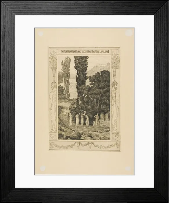 Framed Print : Psyche Wandering, plate 28 from Cupid and Psyche, 1880. Creator: Max Klinger Framed Print : Psyche Wandering, plate 28 from Cupid and Psyche, 1880. Creator: Max Klinger