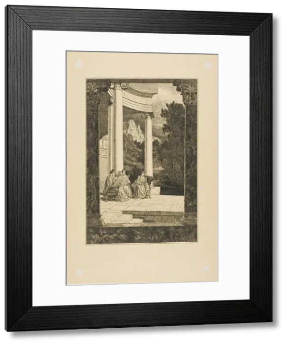 Framed Print : Psyche and her Sisters, plate 18 from Cupid and Psyche, 1880. Creator: Max Klinger Framed Print : Psyche and her Sisters, plate 18 from Cupid and Psyche, 1880. Creator: Max Klinger