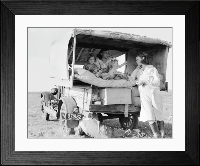 Framed Print : Family between Dallas and Austin, Texas, 1936. Creator: Dorothea Lange Framed Print : Family between Dallas and Austin, Texas, 1936. Creator: Dorothea Lange