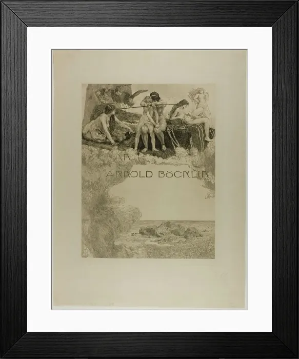 Framed Print : Dedication, plate one from A Love, 1887. Creator: Max Klinger Framed Print : Dedication, plate one from A Love, 1887. Creator: Max Klinger
