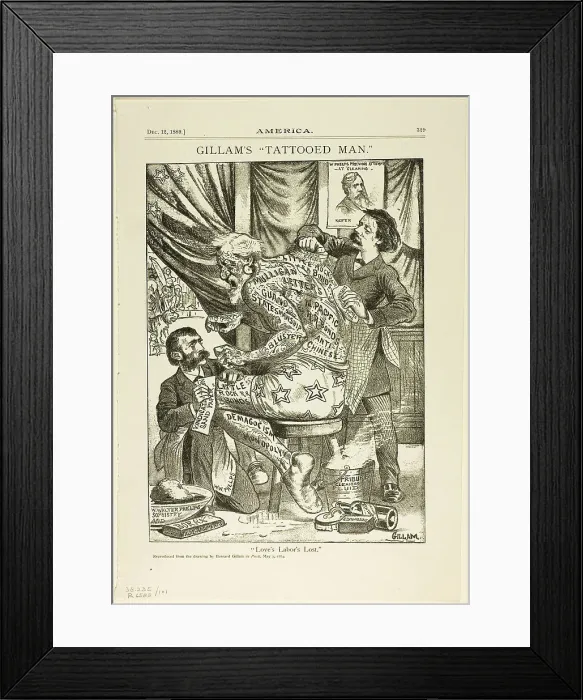Framed Print : Love's Labor Lost, from America, published December 12, 1889, originally pub...May 7, 1884. Creator: Bernard Gillam Framed Print : Love's Labor Lost, from America, published December 12, 1889, originally pub...May 7, 1884. Creator: Bernard Gillam