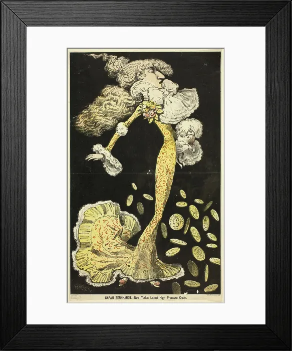 Framed Print : Sarah Bernhardt - New York's Latest High Pressure Craze; double-page spread... 1880. Creator: Charles Kendrick Framed Print : Sarah Bernhardt - New York's Latest High Pressure Craze; double-page spread... 1880. Creator: Charles Kendrick