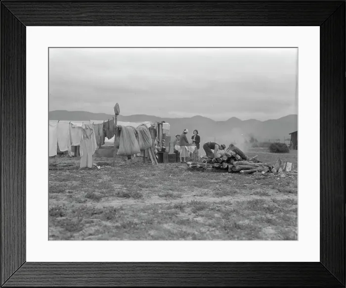 Framed Print : Arkansas family washing dishes, seven months in California, 1936. Creator: Dorothea Lange Framed Print : Arkansas family washing dishes, seven months in California, 1936. Creator: Dorothea Lange