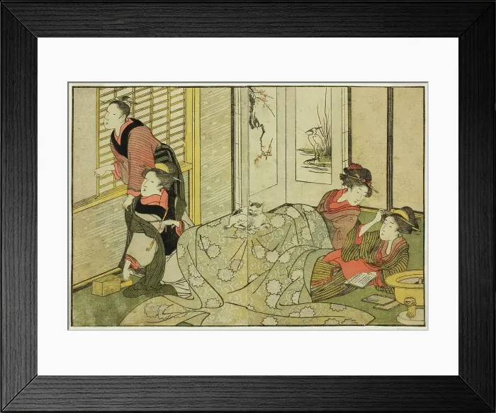 Framed Print : Interior Scene on a Snowy Day, from the illustrated book Picture Book: Flowers of the Fou... 1801. Creator: Kitagawa Utamaro. Interior Scene on a Snowy Day, from the illustrated book Picture Book: Flowers of the Fou... 1801 Framed Print : Interior Scene on a Snowy Day, from the illustrated book Picture Book: Flowers of the Fou... 1801. Creator: Kitagawa Utamaro. Interior Scene on a Snowy Day, from the illustrated book Picture Book: Flowers of the Fou... 1801