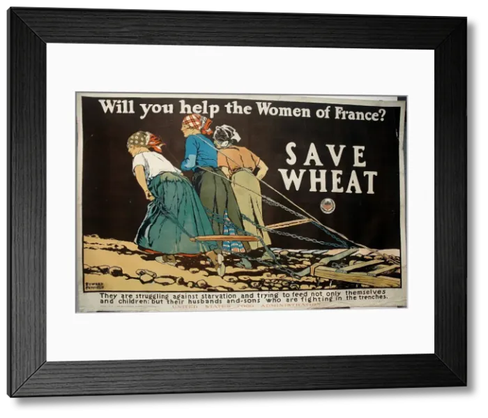 Framed Print : Will You Help the Women of France?, 1917. Creator: Edward Penfield Framed Print : Will You Help the Women of France?, 1917. Creator: Edward Penfield