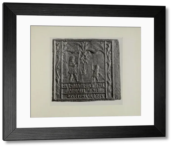 Framed Print : Pa. German Stove Plate, c. 1942. Creator: Charles Von Urban Framed Print : Pa. German Stove Plate, c. 1942. Creator: Charles Von Urban