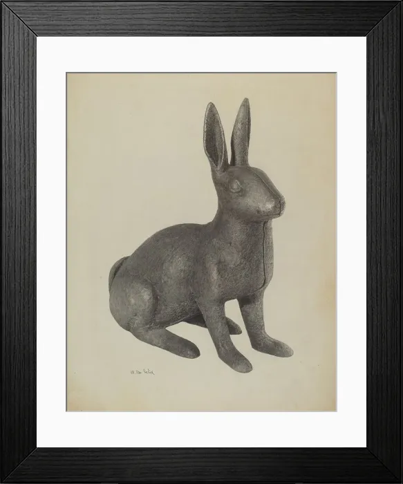Framed Print : Garden Figure (Rabbit), c. 1939. Creator: Maurice Van Felix Framed Print : Garden Figure (Rabbit), c. 1939. Creator: Maurice Van Felix