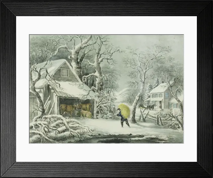 Framed Print : A Snowy Morning, 1864. Creator: Frances Flora Bond Palmer Framed Print : A Snowy Morning, 1864. Creator: Frances Flora Bond Palmer