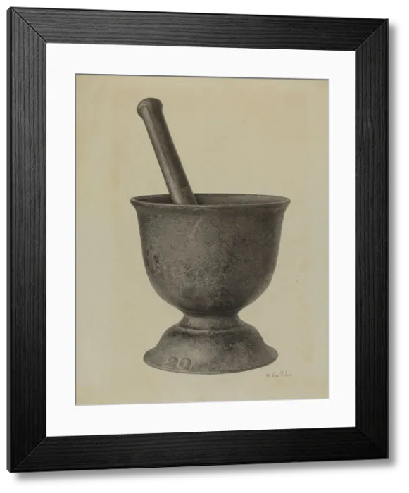 Framed Print : Mortar and Pestle, c. 1941. Creator: Maurice Van Felix Framed Print : Mortar and Pestle, c. 1941. Creator: Maurice Van Felix