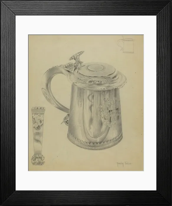 Framed Print : Silver Tankard, c. 1936. Creator: Amelia Tuccio Framed Print : Silver Tankard, c. 1936. Creator: Amelia Tuccio