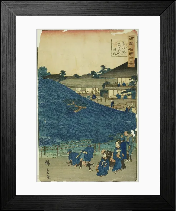 Framed Print : The Naniwaya Pine Tree at Sakai in Izumi Province (Senshu Sakai Naniwaya no matsu), from t... 1859. Creator: Utagawa Hiroshige II Framed Print : The Naniwaya Pine Tree at Sakai in Izumi Province (Senshu Sakai Naniwaya no matsu), from t... 1859. Creator: Utagawa Hiroshige II