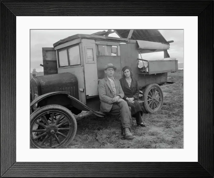 Framed Print : Pea pickers in California, California, 1936. Creator: Dorothea Lange Framed Print : Pea pickers in California, California, 1936. Creator: Dorothea Lange