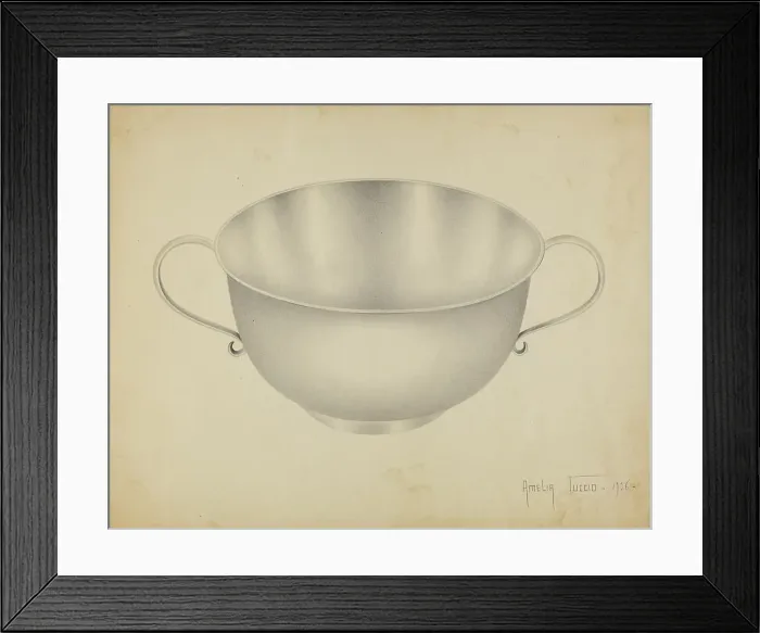 Framed Print : Silver Bowl, c. 1936. Creator: Amelia Tuccio Framed Print : Silver Bowl, c. 1936. Creator: Amelia Tuccio