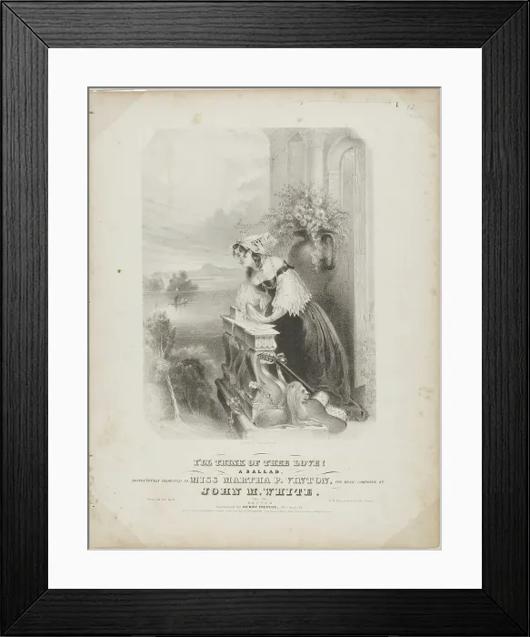 Framed Print : I'll Think of Thee Love!, 1841. Creator: John Henry Bufford Framed Print : I'll Think of Thee Love!, 1841. Creator: John Henry Bufford