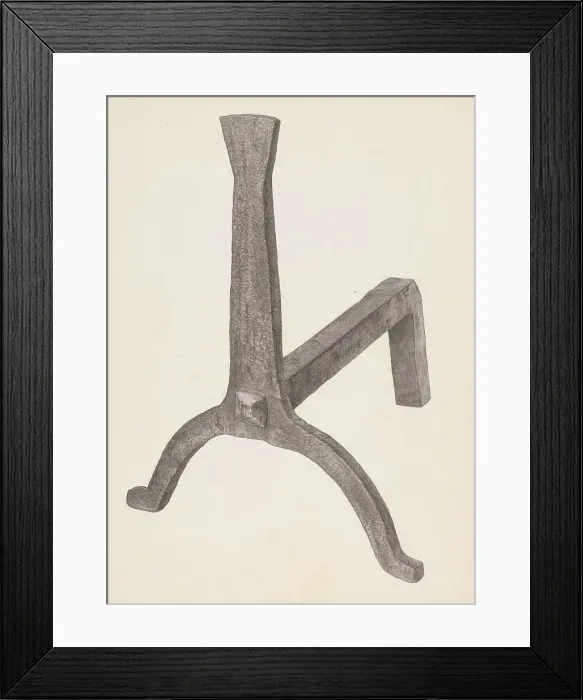 Framed Print : Andiron (one of pair), c. 1939. Creator: Maurice Van Felix Framed Print : Andiron (one of pair), c. 1939. Creator: Maurice Van Felix