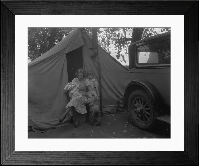 Framed Print : Mother and three children in a California squatter camp, 1936. Creator: Dorothea Lange Framed Print : Mother and three children in a California squatter camp, 1936. Creator: Dorothea Lange
