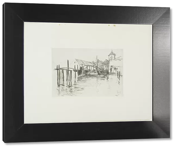 Dock at Newport, 1893. Creator: John Henry Twachtman