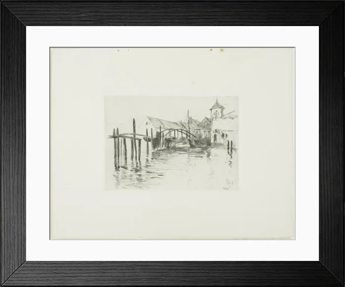 Framed Print : Dock at Newport, 1893. Creator: John Henry Twachtman Framed Print : Dock at Newport, 1893. Creator: John Henry Twachtman