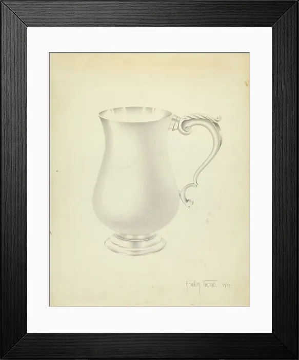 Framed Print : Silver Pitcher, 1937. Creator: Amelia Tuccio Framed Print : Silver Pitcher, 1937. Creator: Amelia Tuccio